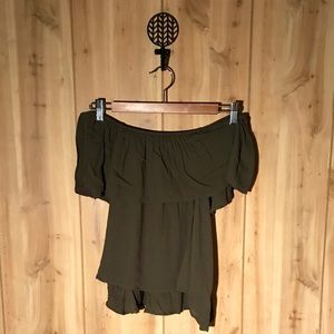 NWT OLIVE Every Day Off The Shoulder Top